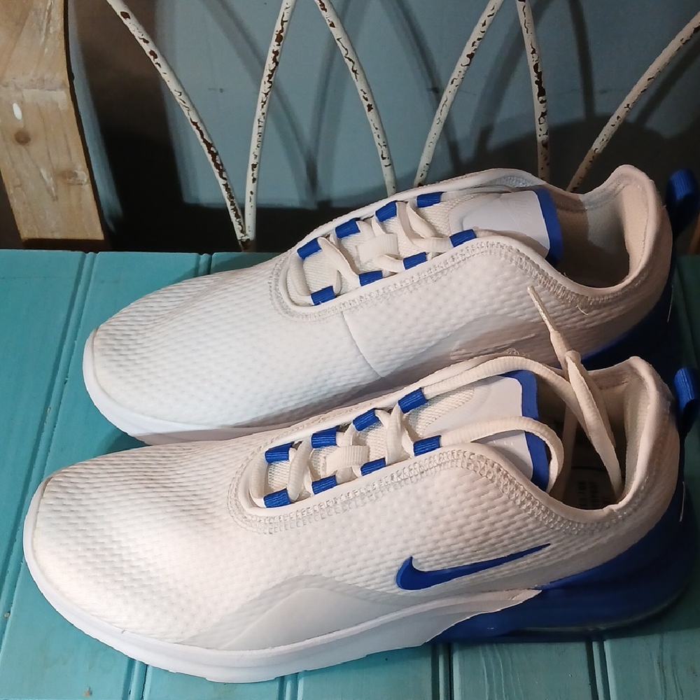 Nike White and Blue Athletic Shoes